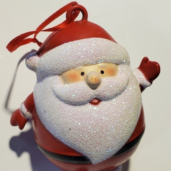 Chubby Santa sparkle glitter Ornament - Picture 3 of 8